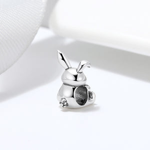 Bunny Rabbit Charm European Bead Sterling Silver Ginger Lyne Collection