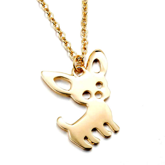 Tinker Chihuahua Puppy Dog Necklace for Women Pendant and Chain Ginger Lyne Collection