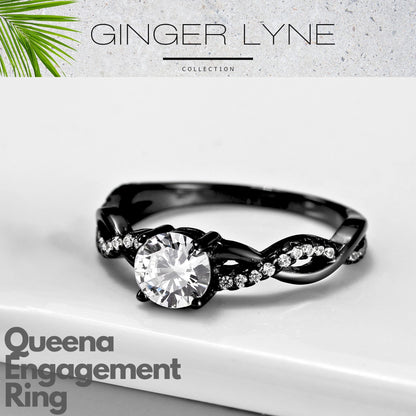 Queena Engagement Ring for Women Sterling Silver CZ Ginger Lyne Collection