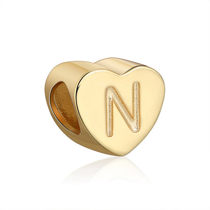 Initial Heart Charms Gold Plated  Sterling Silver Womens Ginger Lyne Collection - N