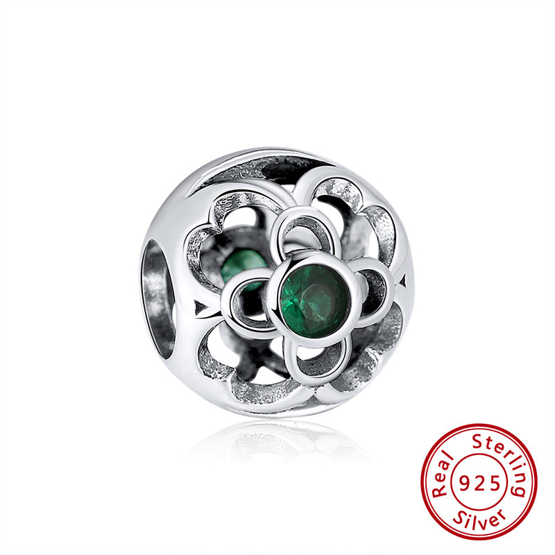 Birthstone Charms for Bracelet Sterling Silver CZ Womens Ginger Lyne Collection - May