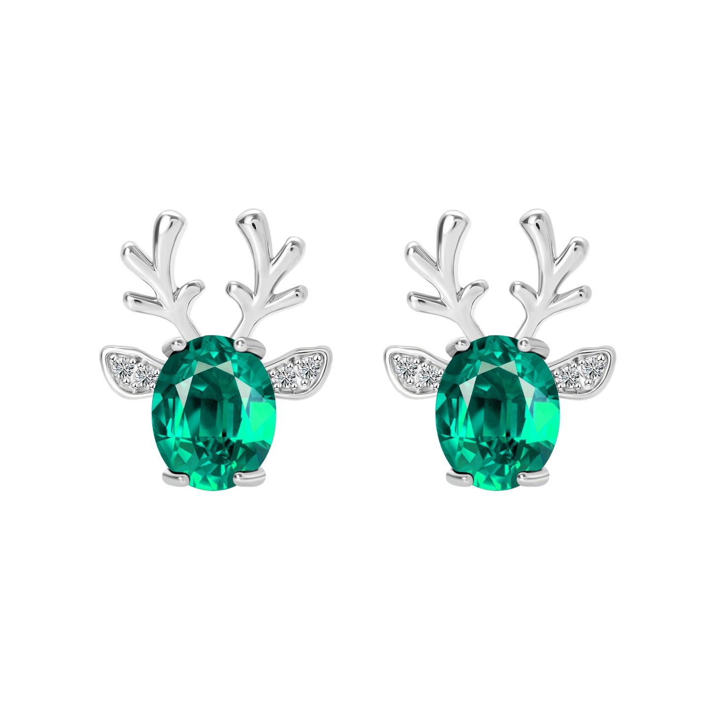 ReindeerStudEarringsforWomenWhiteGoldPlatedCZChristmasJewelryGingerLyneCollection_Red-2