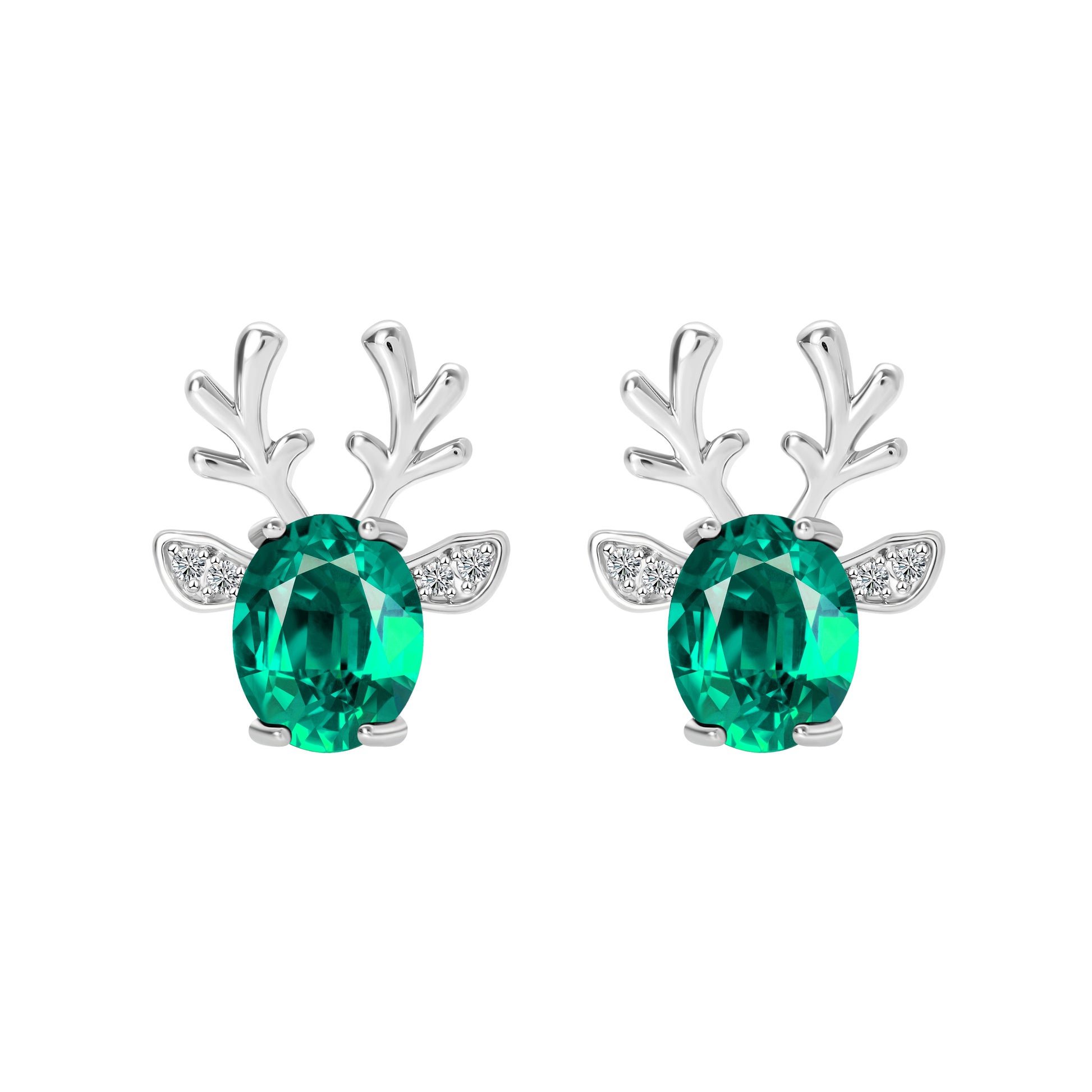 ReindeerStudEarringsforWomenWhiteGoldPlatedCZChristmasJewelryGingerLyneCollection_Red-2