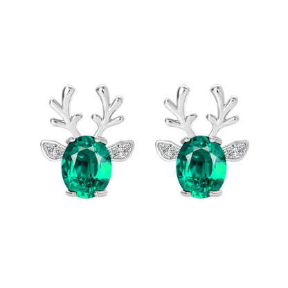ReindeerStudEarringsforWomenWhiteGoldPlatedCZChristmasJewelryGingerLyneCollection_Red-2