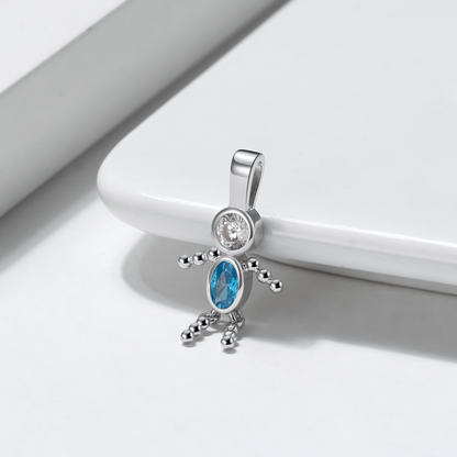 Baby Boy or Girl Birthstone Charm for Mom Kids for Family Tree Grandma Necklace by Ginger Lyne CZ Sterling Silver