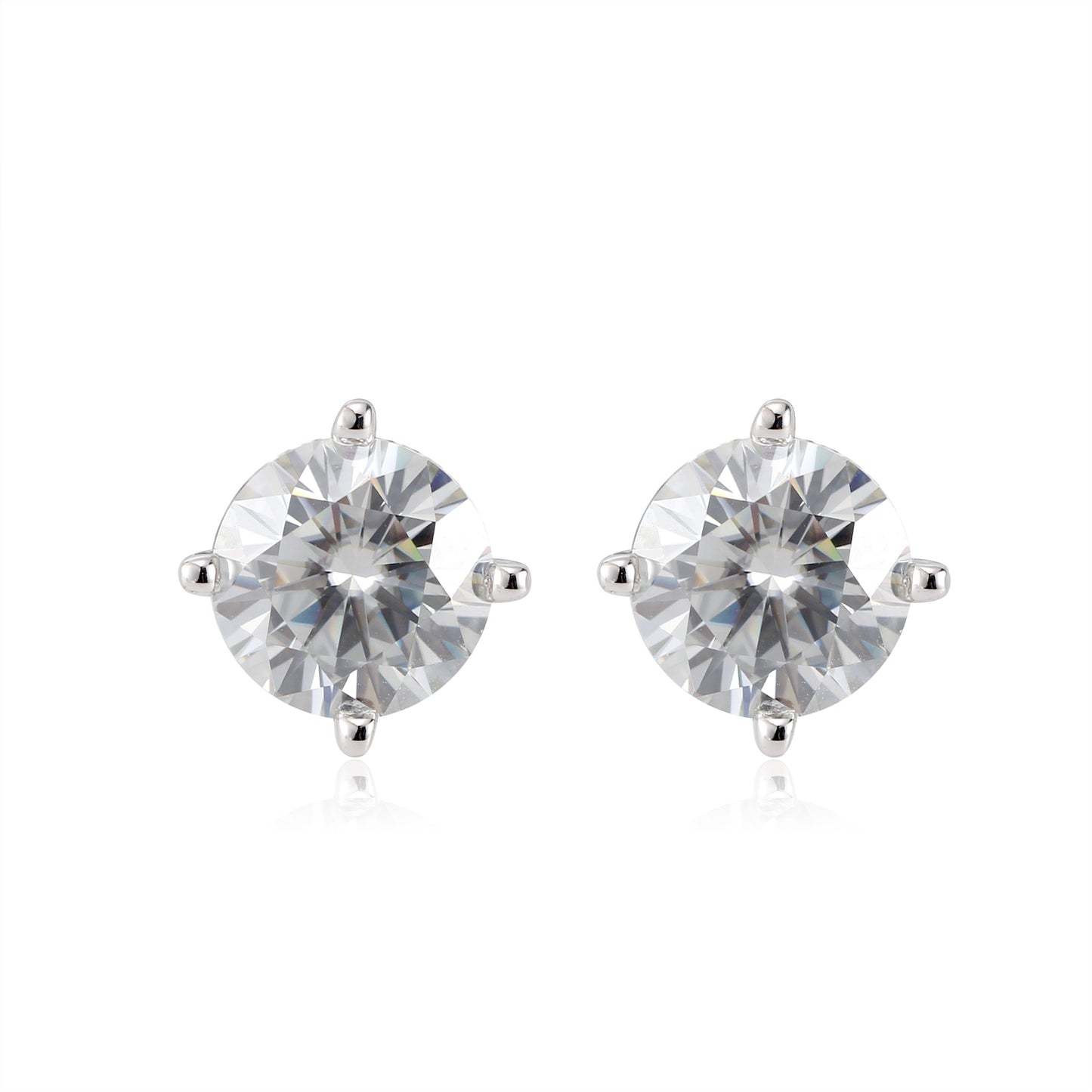 Amore2Ctwor4CtwMoissaniteSolitaireStudEarringsforWomenbyGingerLyneSterlingSilver_4Carat-5