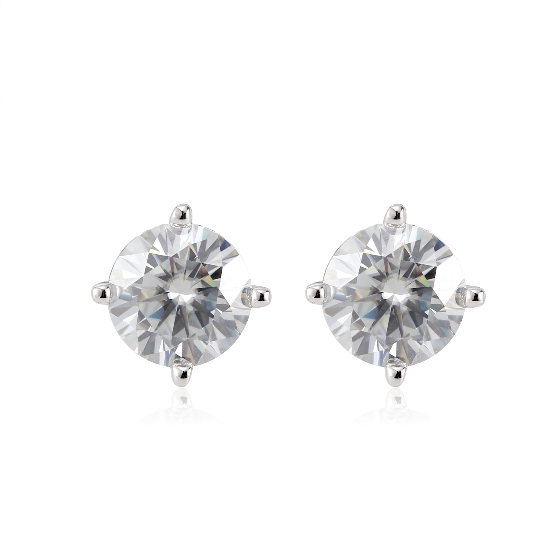 Amore2Ctwor4CtwMoissaniteSolitaireStudEarringsforWomenbyGingerLyneSterlingSilver_4Carat-5