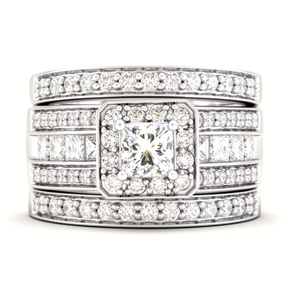 TaylorWeddingRingSetforWomen3pcHaloEngagementBridalBandsCzGingerLyneCollection_Silver-1