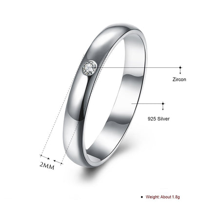 3mm Wedding Band Sterling Silver Women Men Ring Ginger Lyne Collection