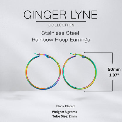 GingerLyneRainbowHoopEarringsforWomenThinLarge50mmStainlessSteel_Rainbow-50-4