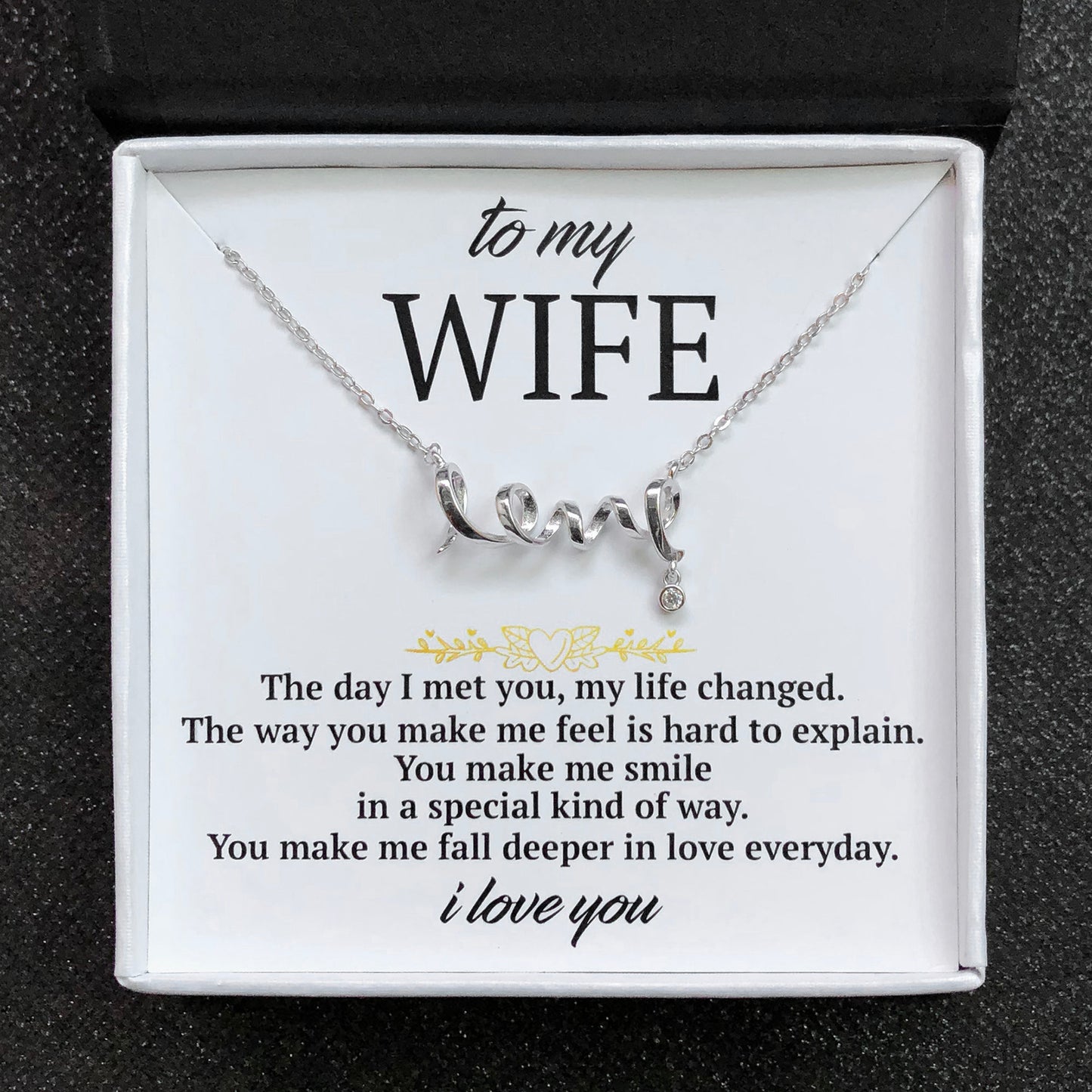 Wife Greeting Card Sterling Silver Infinity Heart Necklace Women Ginger Lyne Collection - Wife-04