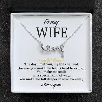 Wife Greeting Card Sterling Silver Infinity Heart Necklace Women Ginger Lyne Collection - Wife-04
