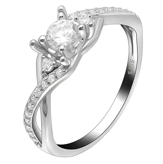 Contessa Engagement Ring Womens Bridal Sterling Silver Cz Ginger Lyne Collection