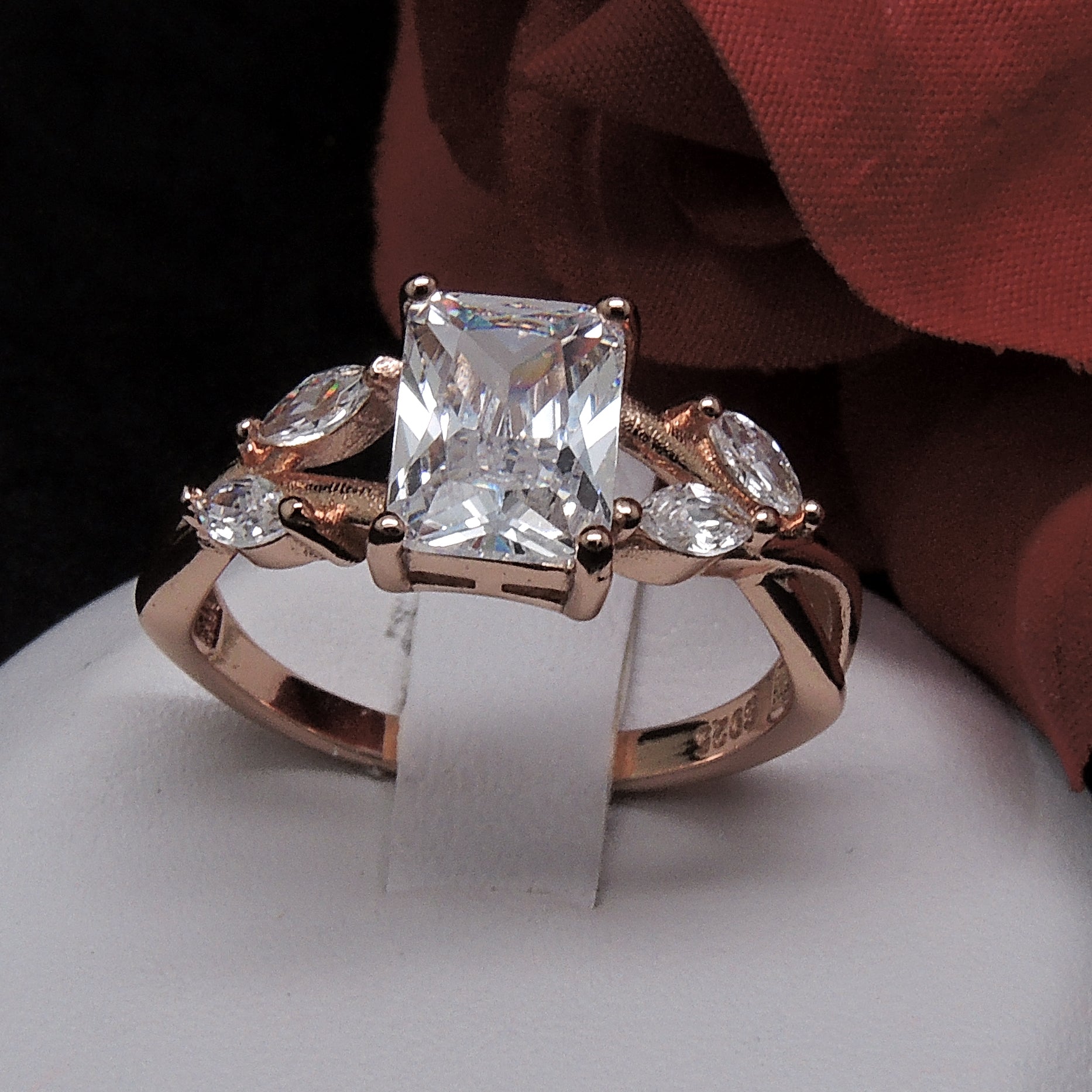 BrendiEngagementRingRoseGoldSterlingEmeraldMarquiseWomensGingerLyneCollection_Gold-3