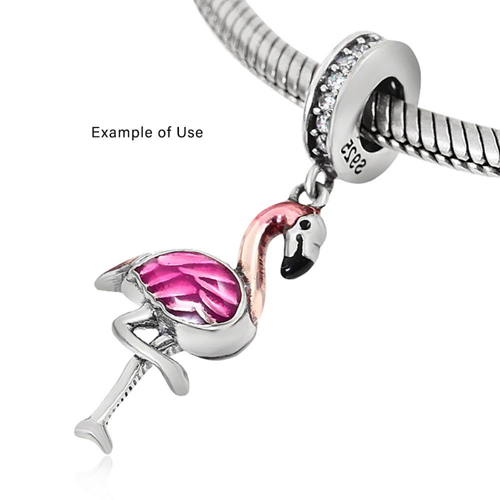 PinkFlamingoCharmforWomenCZSterlingSilverEuropeanBeadforBraceletbyGingerLyne_Pink-3