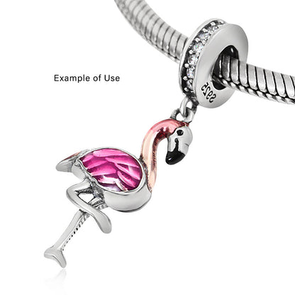 PinkFlamingoCharmforWomenCZSterlingSilverEuropeanBeadforBraceletbyGingerLyne_Pink-3