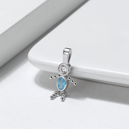 Baby Boy or Girl Birthstone Charm for Mom Kids for Family Tree Grandma Necklace by Ginger Lyne CZ Sterling Silver