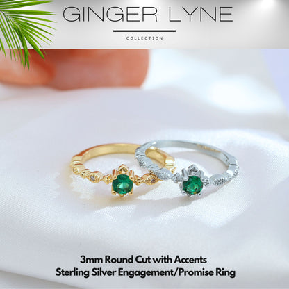 ThaliaBirthstoneEngagementRingSterlingSilverCzWomenGingerLyneCollection_Green-Silver-4
