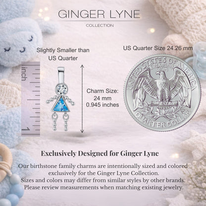 Birthstone Family Pendant for Mom by Ginger Lyne Stainless Steel Cubic Zirconia Charms For Grandma Necklace_Female-December-Silver-2