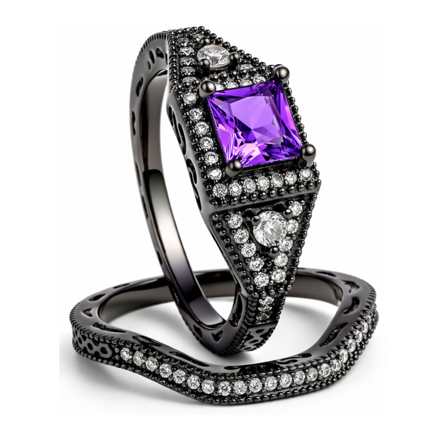 DanielleWeddingRingSetforWomenCZBlackEngagementGingerLyneCollection_Purple-1