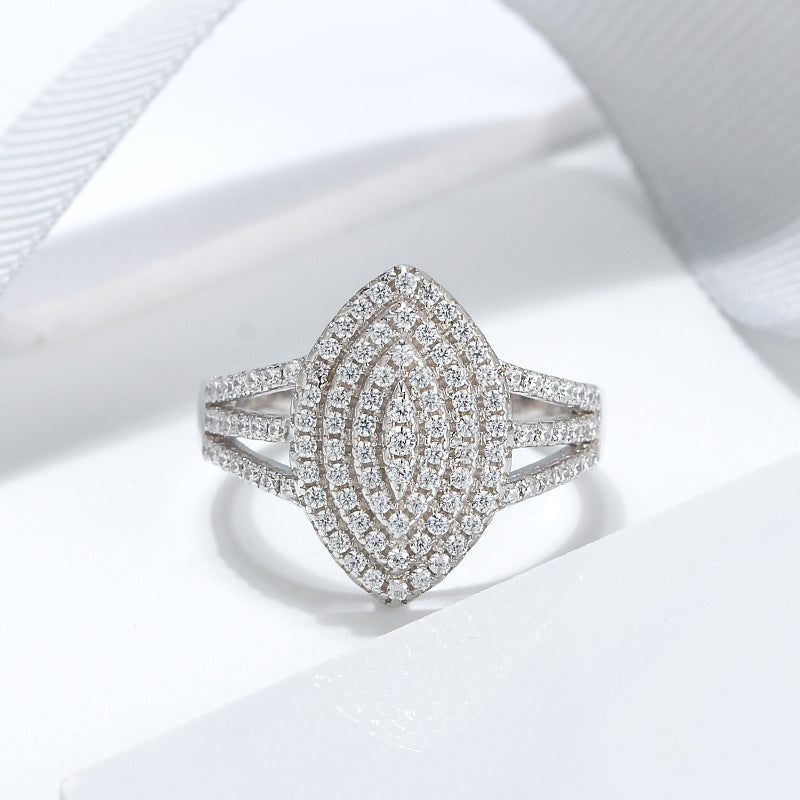 Engagement Statement Ring for Women Marquise Shape Pave Cz Ginger Lyne Collection