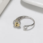 Load image into Gallery viewer, Monkey Wrap Ring Gold Sterling Silver Cubic Zirconia Women Ginger Lyne Collection
