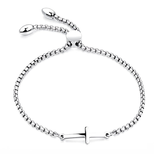 ReligiousCrossBraceletbyGingerLyneAdjustableStainlessSteelChainSilverorGoldFinish_Gold-1