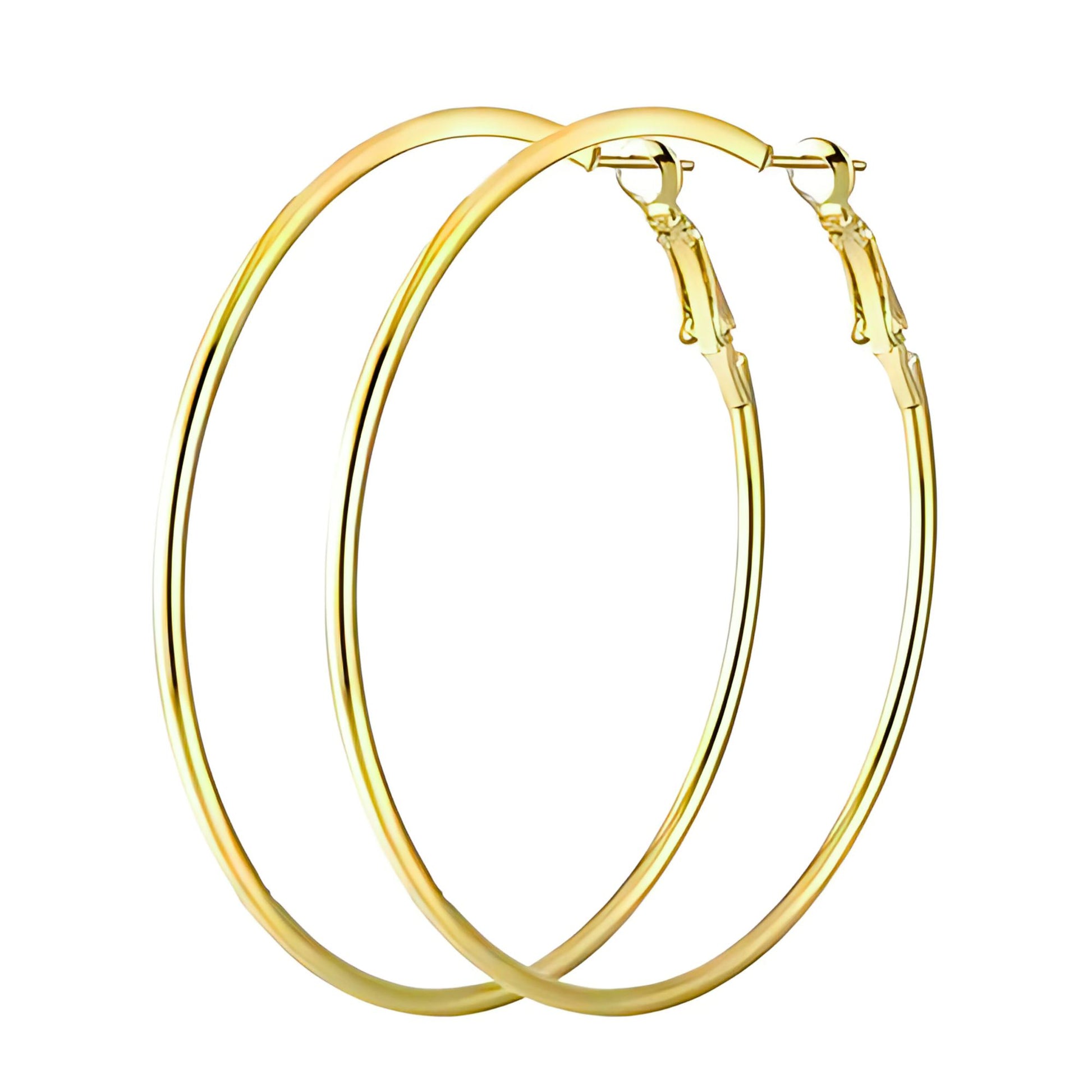 ThinLargePlainHoopEarringsforWomen70mmStainlessSteelGingerLyneCollection_Silver-2