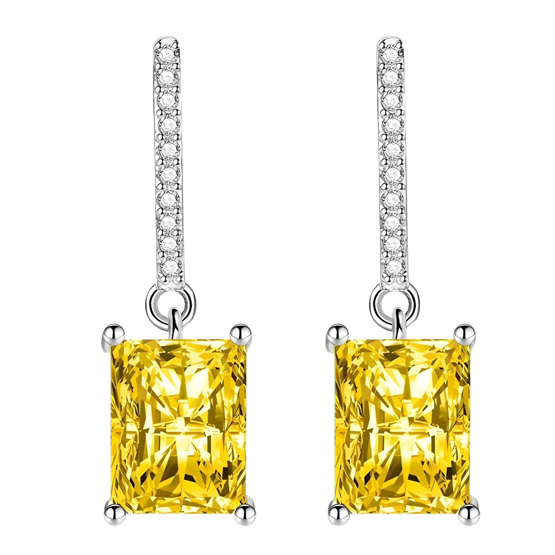 LioraDangleEarringsforWomenEmeraldCutCubicZirconiaHookGingerLyneCollection_Silver-5