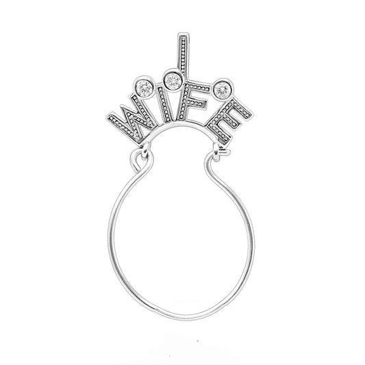 Necklace Charm Pendant Holder for Wife by Ginger Lyne Sterling Silver  Cz