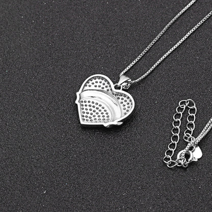 Granddaughter Necklace for Women by Ginger Lyne CZ Heart Pendant White Gold Plated