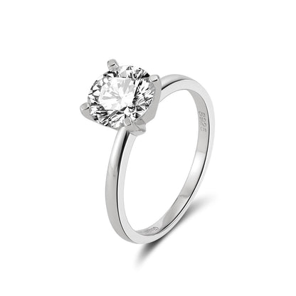 Amore Engagement Ring Women 2Ct Moissanite Sterling Silver Ginger Lyne Collection - 2CT Silver,10