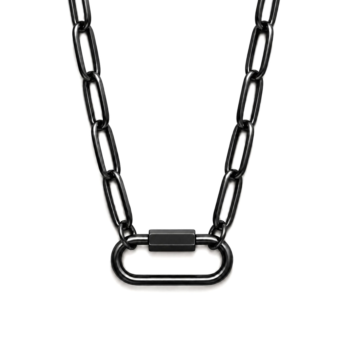 Carabiner Charm Holder Necklace for Women by Ginger Lyne 18KT Gold Plated Stainless Steel 18-20"