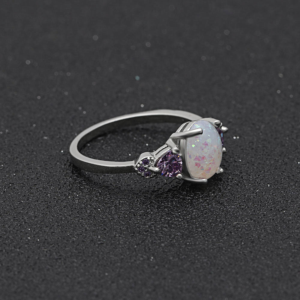 Celia Fire Opal Ring Purple Engagement Womens Ginger Lyne Collection