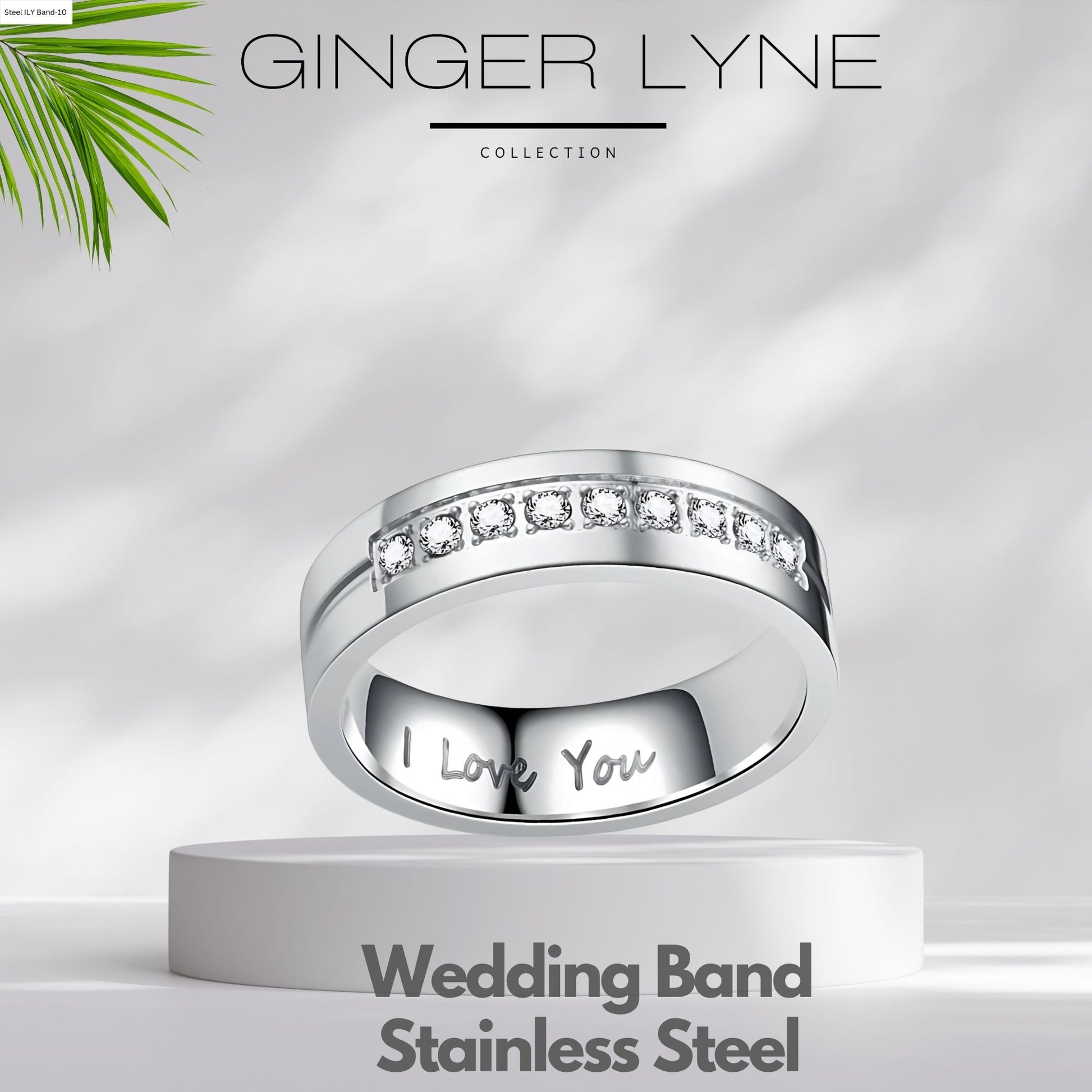 6mmWeddingBandforMenorWomenbyGingerLyneInscribedILoveYouStainlessSteelCZ_Silver-2