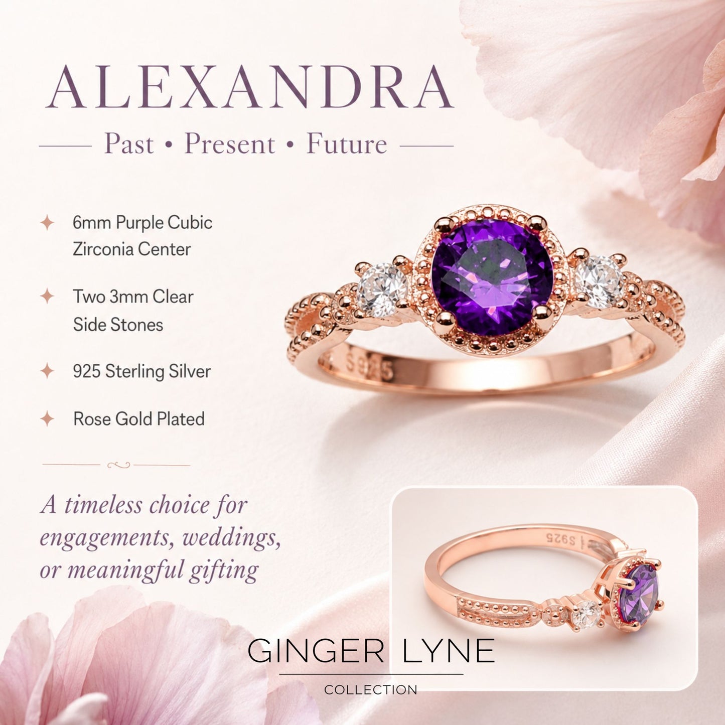 AlexandraBirthstoneRingRoseGoldPlatedSterlingSilverPurpleCZWomensGingerLyne_Purple-3