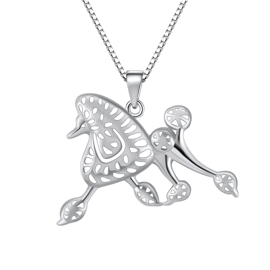 French Poodle Dog Pendant Necklace Sterling Silver Women Ginger Lyne Collection
