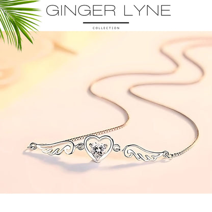 HeartWingsCubicZirconiaPendantChainNecklaceWomensGingerLyneCollection_Clear-3