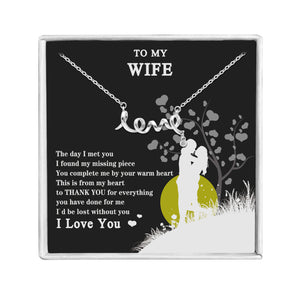 Wife Greeting Card Sterling Silver Love Necklace Women Ginger Lyne Collection - Wife-282