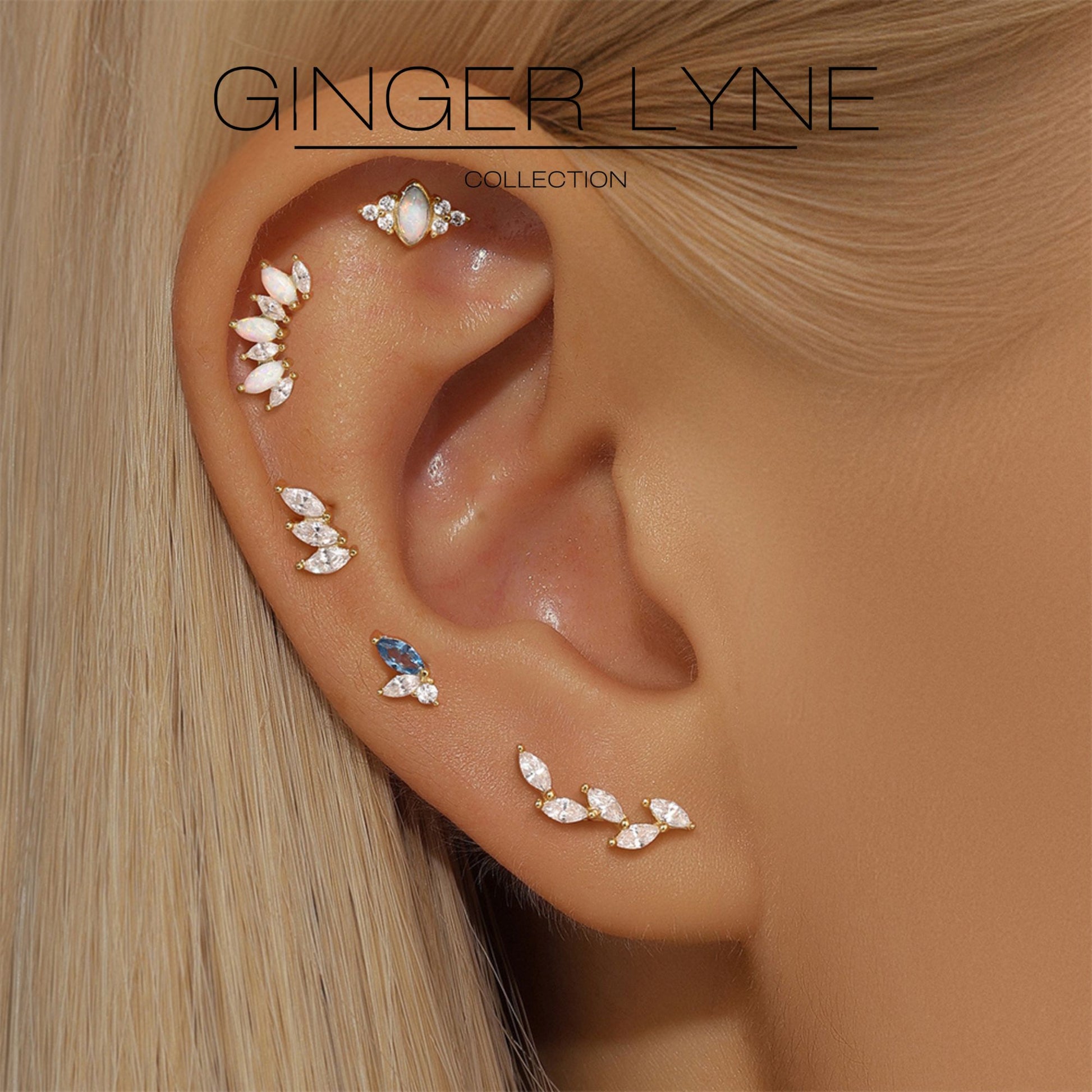 CreatedOpalFlatBackEarringsforCartilageHelixTragusLobe16GaugeGoldoverSterlingSilverStudsSetbyGingerLyne_White-5