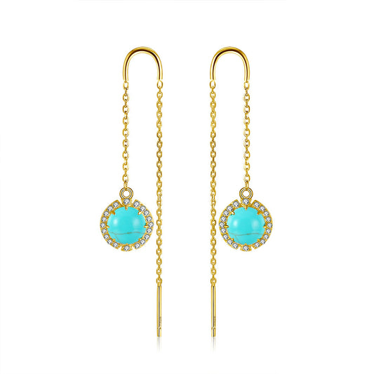 ChainThreaderDangleEarringsforWomenGemstoneSterlingSilverGingerLyneCollection_Green-1