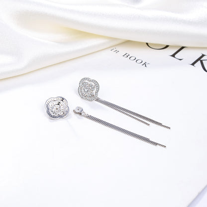 ChainDangleEarringsforWomenTwoInOneDesignSterlingSilverGingerLyneCollection_Silver-2