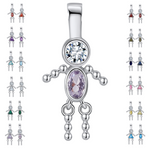 Load image into Gallery viewer, Baby Birthstone Pendant Charm by Ginger Lyne, Boy June Lt Purple Cubic Zirconia Sterling Silver - Boy June
