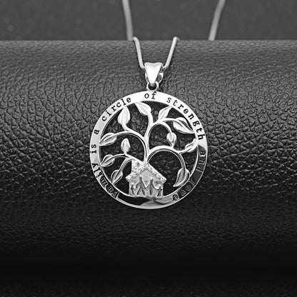 Family Tree Pendant Necklace Sterling Silver Cz Women Ginger Lyne Collection