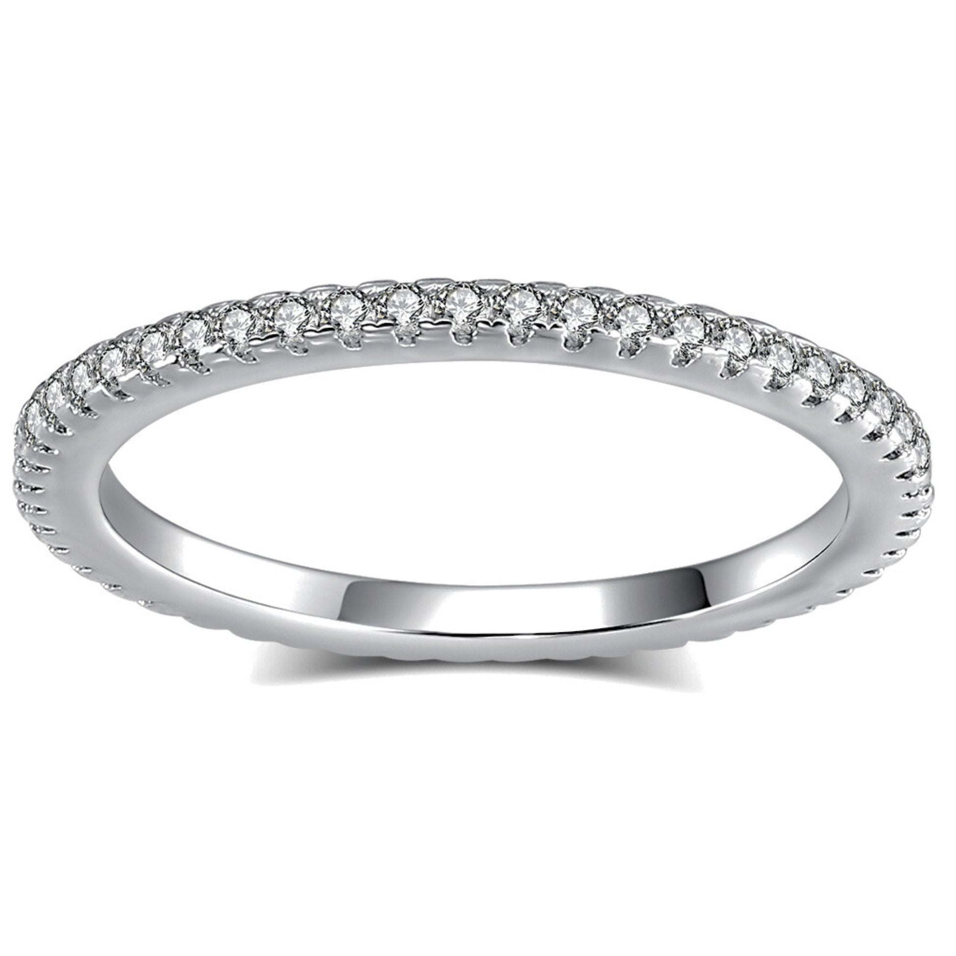 EternityWeddingBandforWomenCubicZirconiaSterlingSilverStackingRingsGingerLyneCollection_WhiteGold-1