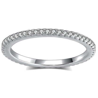 EternityWeddingBandforWomenCubicZirconiaSterlingSilverStackingRingsGingerLyneCollection_WhiteGold-1