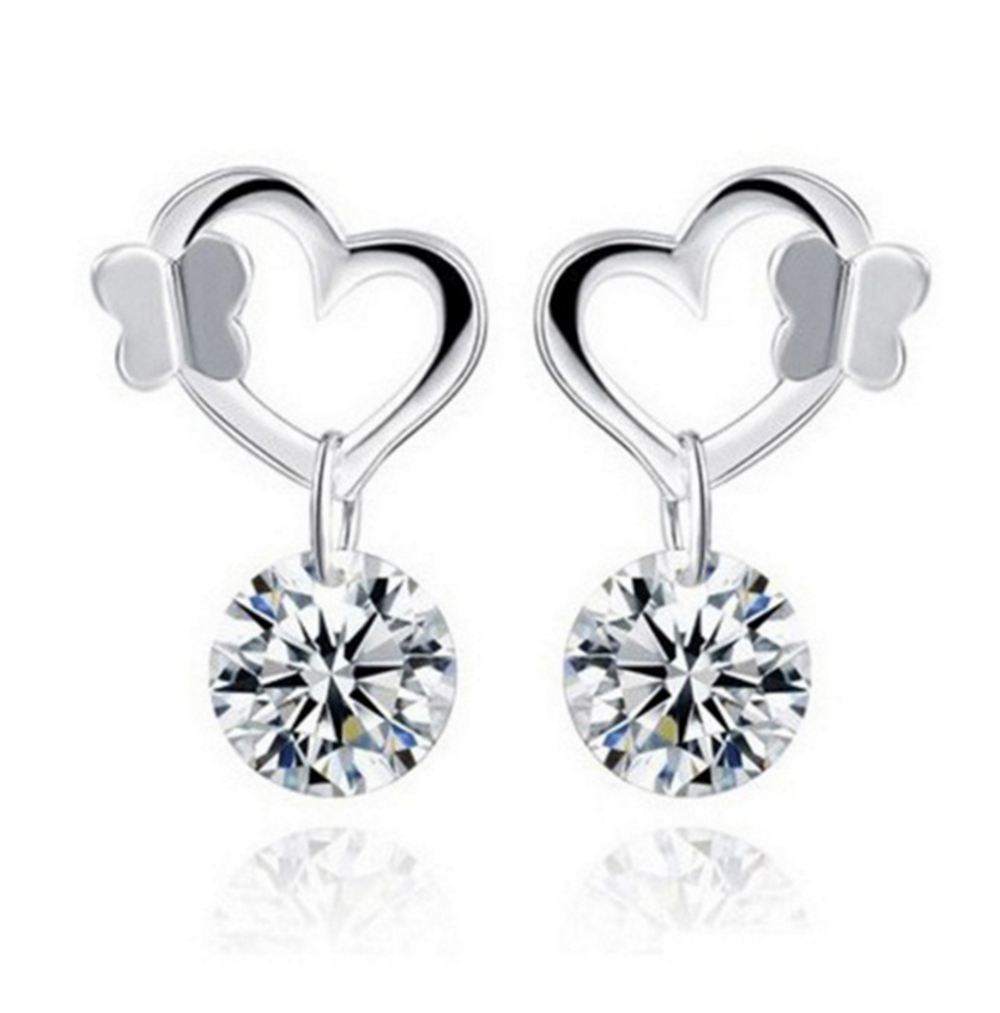 Butterfly with Drill Dangle CZ Earrings - Ginger Lyne Collection