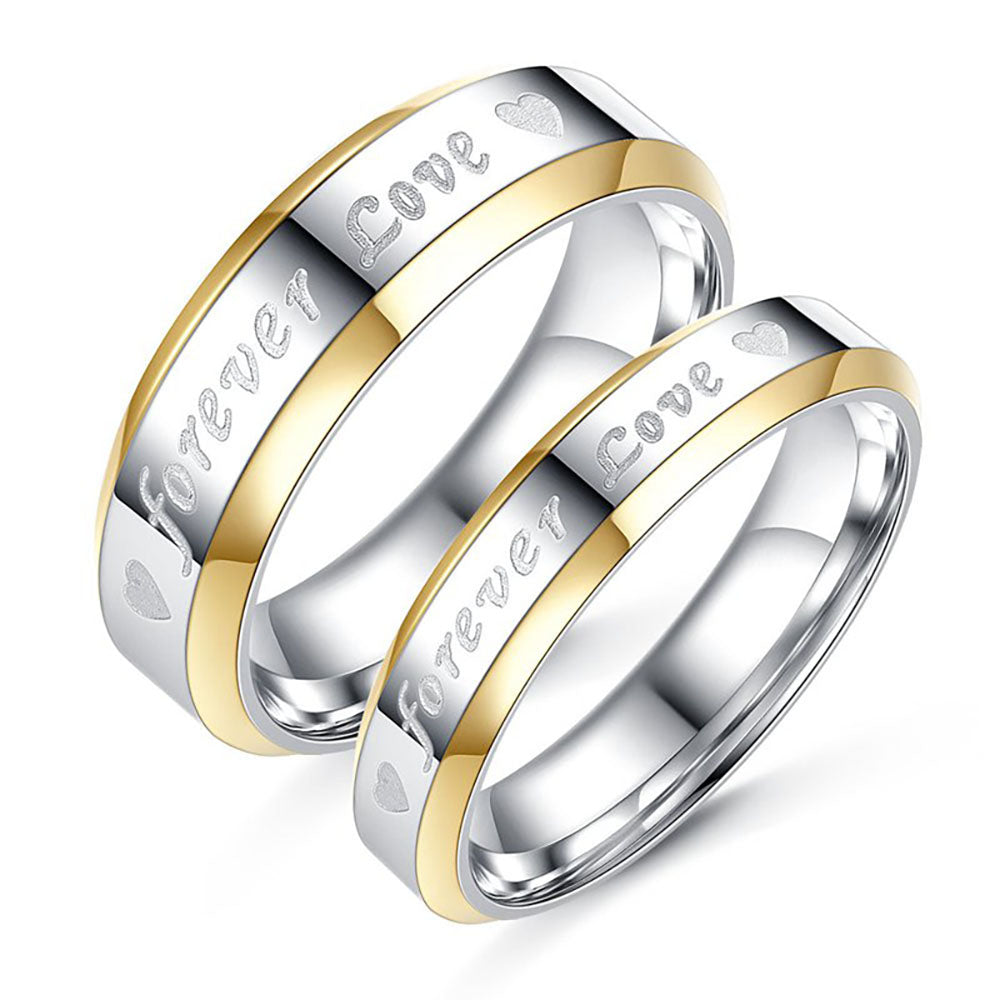 Forever Love 4 mm Men Women Stainless Steel Wedding Band Ring Ginger Lyne Collection - 6mm,10