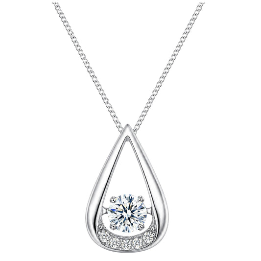 TeardropNecklaceforWomanSterlingSilverPendantandChainFloatingCZGingerLyneCollection_Style40-1