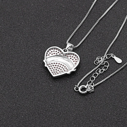 Granddaughter Necklace for Women by Ginger Lyne CZ Heart Pendant White Gold Plated